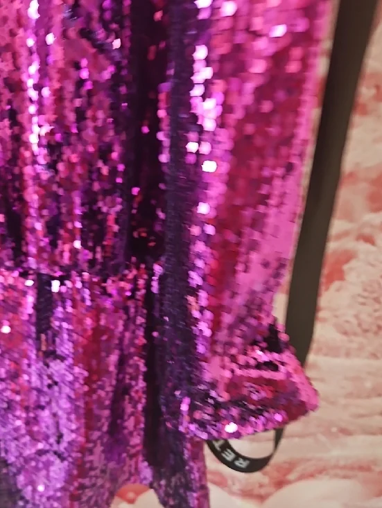 Retrofete Purple Sequin Mini Dress - Picture 5 of 11
